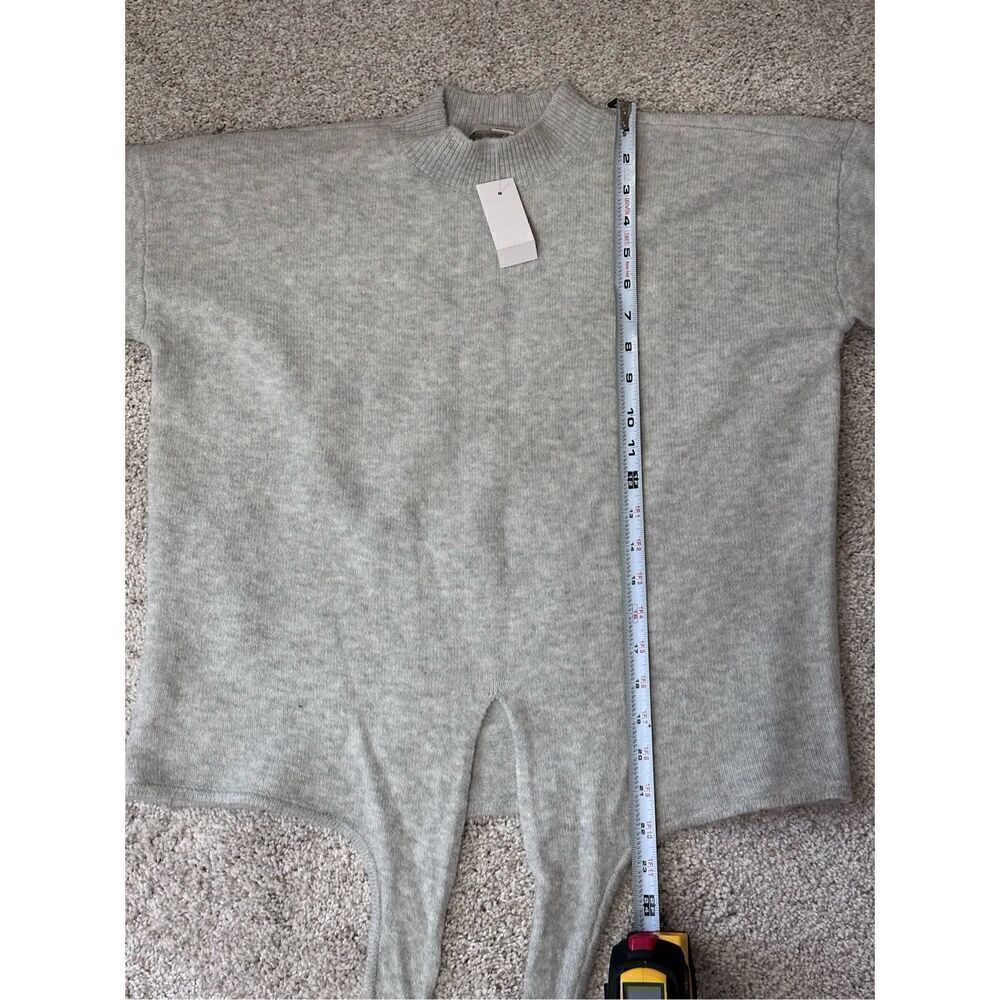 LOFT light gray tie front sweater - Picture 6 of 11